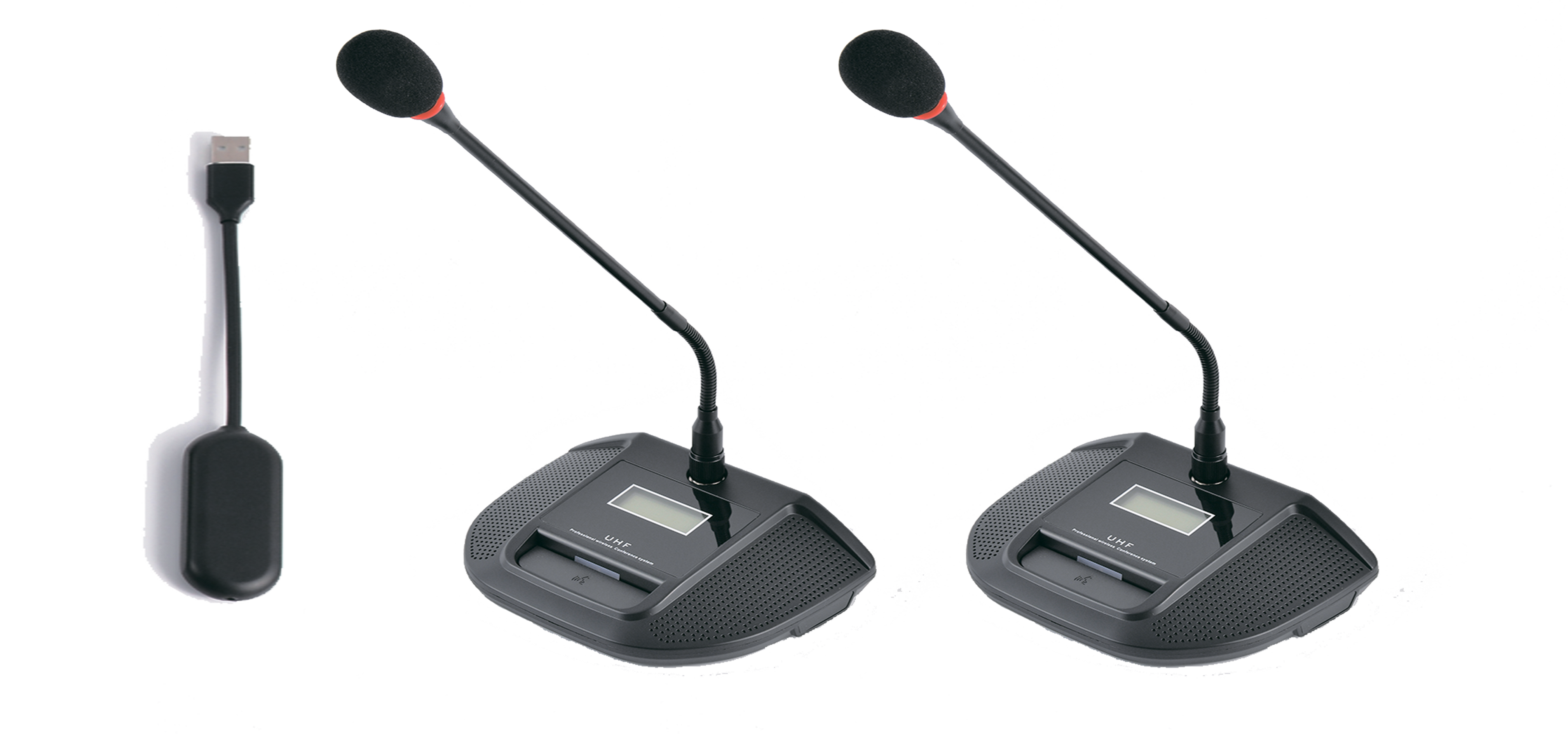 Dual Gooseneck Wireless Microphone System with USB Receiver