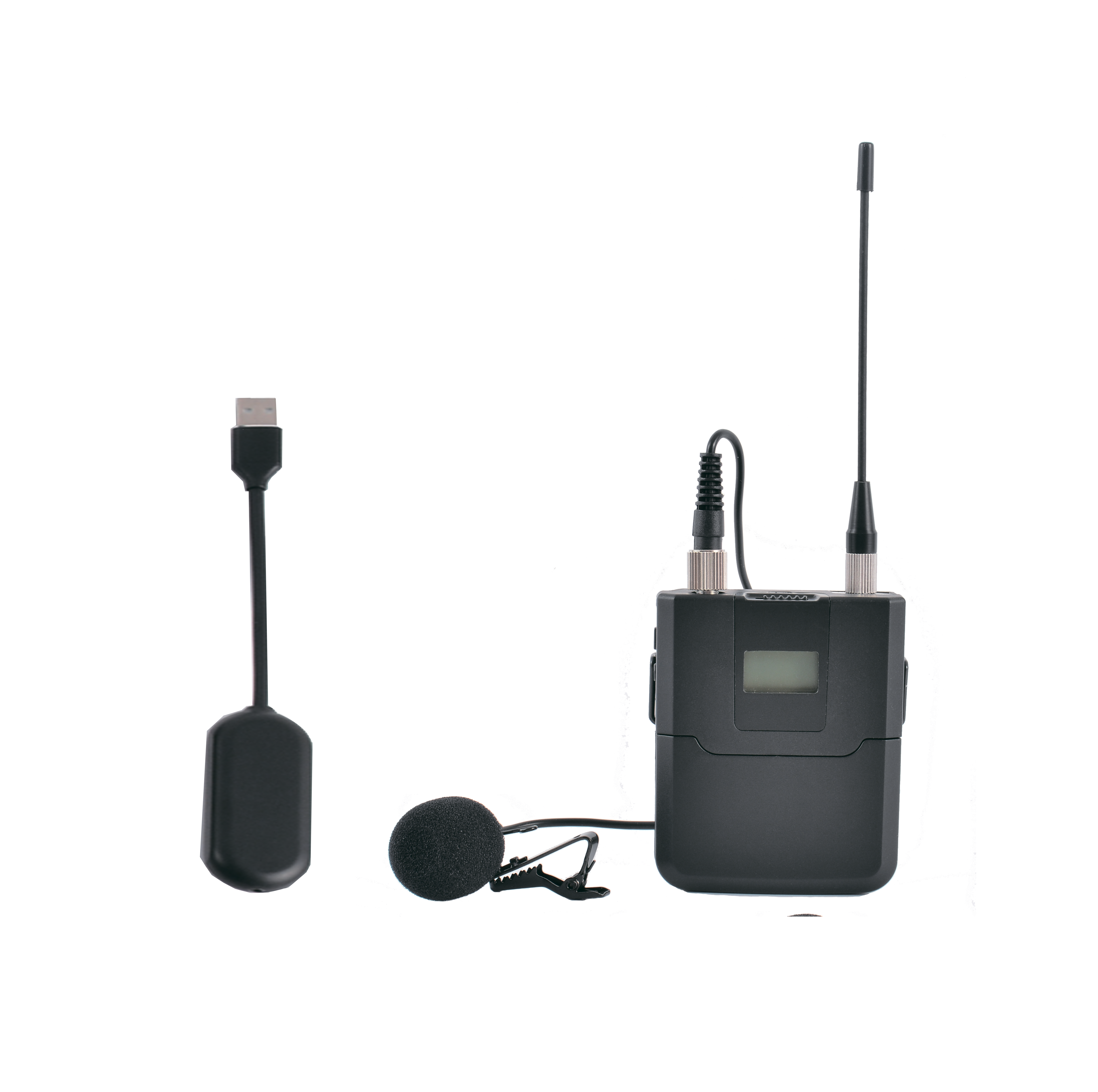 Wireless Lavalier Microphone System with USB Receiver, 640-690MHz, 100 Channels
