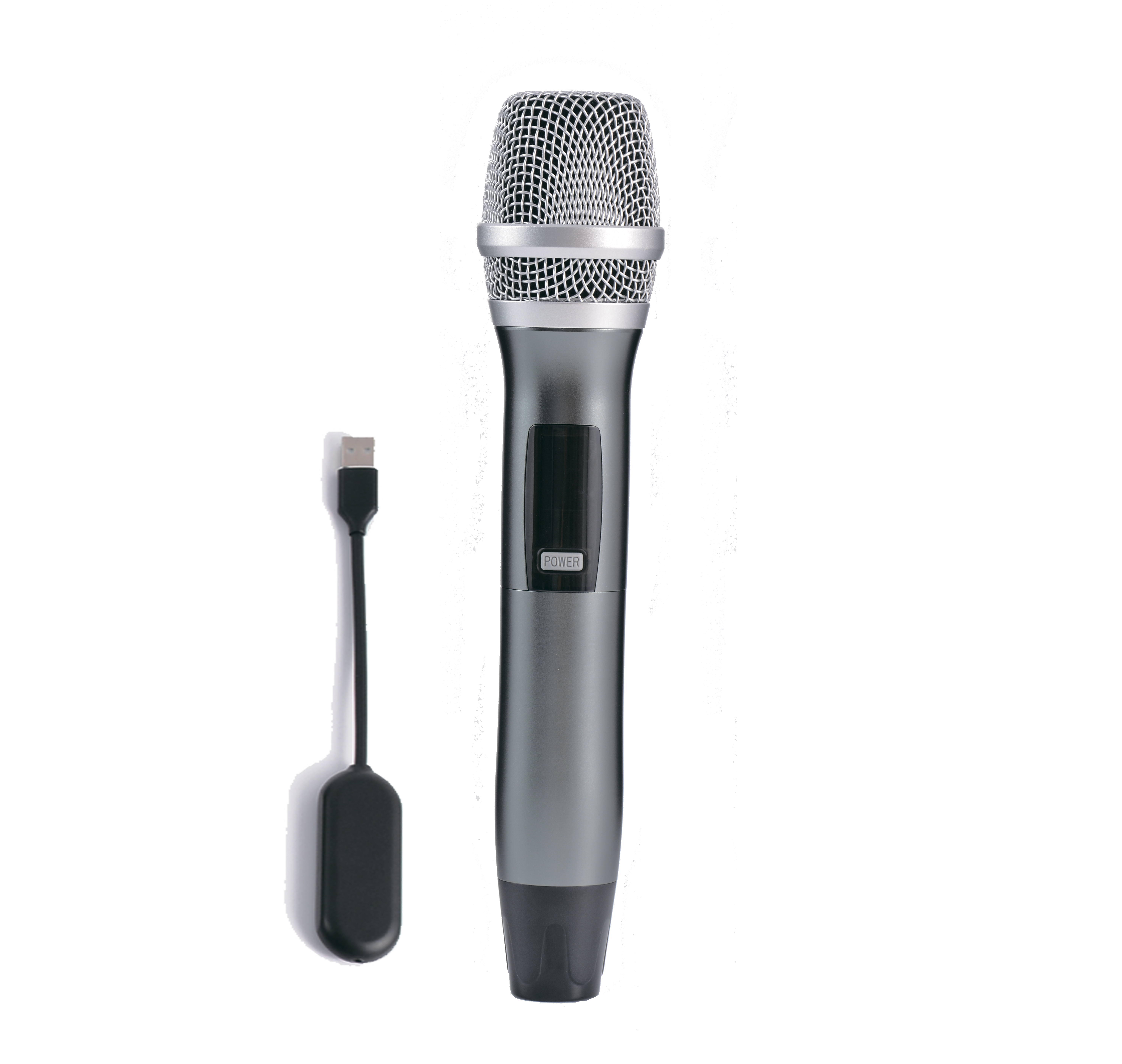 Handheld Wireless Microphone with USB Receiver, 640-690MHz, 100 Channels
